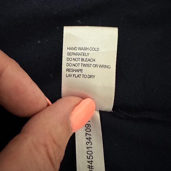 Boston Proper Navy Cap Sleeve Fit & Flare Sweater Knit Mini Dress (M) - Picture 13 of 13